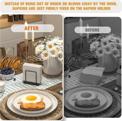 Bulk Table Napkin Holder 2025 Set Bamboo Iron Combo 3 in 1 Organizer Anti-Tip Base Commercial Kitchens Rustic Weddings Wholesale