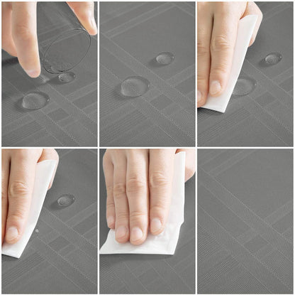 Bulk Solid Plaid Jacquard Spring Tablecloth Wrinkle and Water Resistant, Contemporary Woven Decorative Table Cover for Holiday Events Wholesale