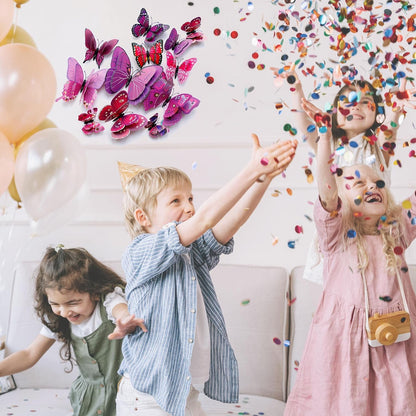 Bulk 24/48 Pcs 3D Butterfly Wall Decor Featuring Magnets, Perfect for Party Decorations Wholesale
