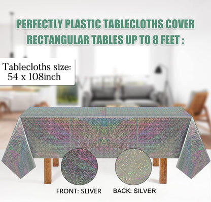 Bulk Vibrant Rainbow Disposable Tablecloth 54x108 Inches Ideal for Birthday Parties Buffets Disco and Mermaid Themed Decor Wholesale