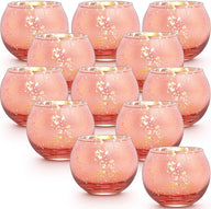 Bulk 12 Pcs Shine Bright Electroplated Glass Candle Holders for Weddings Parties Holidays Gifts and Bridal Showers Wholesale
