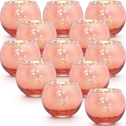 Bulk 12 Pcs Shine Bright Electroplated Glass Candle Holders for Weddings Parties Holidays Gifts and Bridal Showers Wholesale
