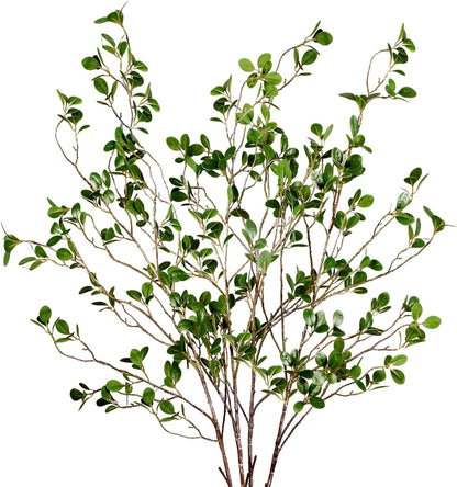 Bulk 2 Pcs Artificial Ficus Branches Eucalyptus Leaf Spray Faux Greenery Stems for Home Office Wedding Vase Decor Wholesale