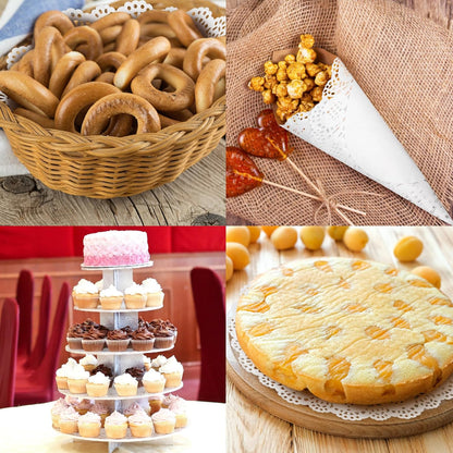 Bulk 100 Pcs 12 Inch Lace Paper Placemats Elegant Round Doilies for Weddings Birthdays Desserts Cakes and Tableware Decor Wholesale