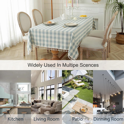 Bulk St. Patrick's Day Checkered Tablecloth Washable Buffalo Plaid with Tassel Suitable for Kitchen and Dining Room Decor Wholesale