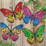 Bulk 4 Pcs Metal Butterfly Wall Decor  9.6" Outdoor Fence Art Ideal for Garden Yard Living Room Bedroom Patio Balcony Perfect Gift for Family Friends | Event Party Decor Wholesale