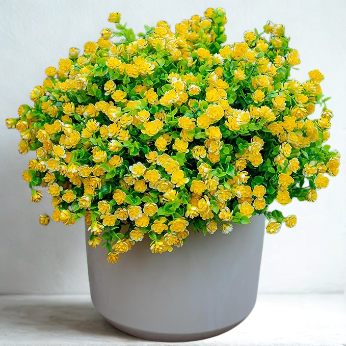 12 PCS Artificial Flowers Stems, 12 Inch UV Resistant Lifelike Greenery for Indoor Outdoor Pots and Planters