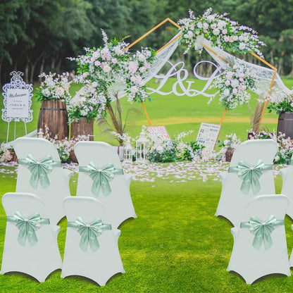 Bulk 30PCS Premium Spandex Chair Covers 4 Way Stretch Elastic Protectors for Wedding Receptions Banquet Halls & Party Events Wrinkle Free Waterproof Fabric with Anti-Slip Band Fits Most Folding Chairs Wholesale