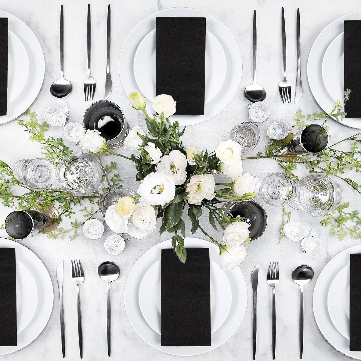 Bulk 100 Pcs 16.5" x 16.5" Premium Dinner Napkins with Flatware Pocket Soft Absorbent Cloth for Kitchen Parties Weddings Events Wholesale