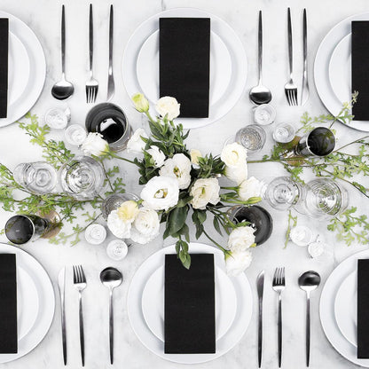 Bulk 100 Pcs 16.5" x 16.5" Premium Dinner Napkins with Flatware Pocket Soft Absorbent Cloth for Kitchen Parties Weddings Events Wholesale