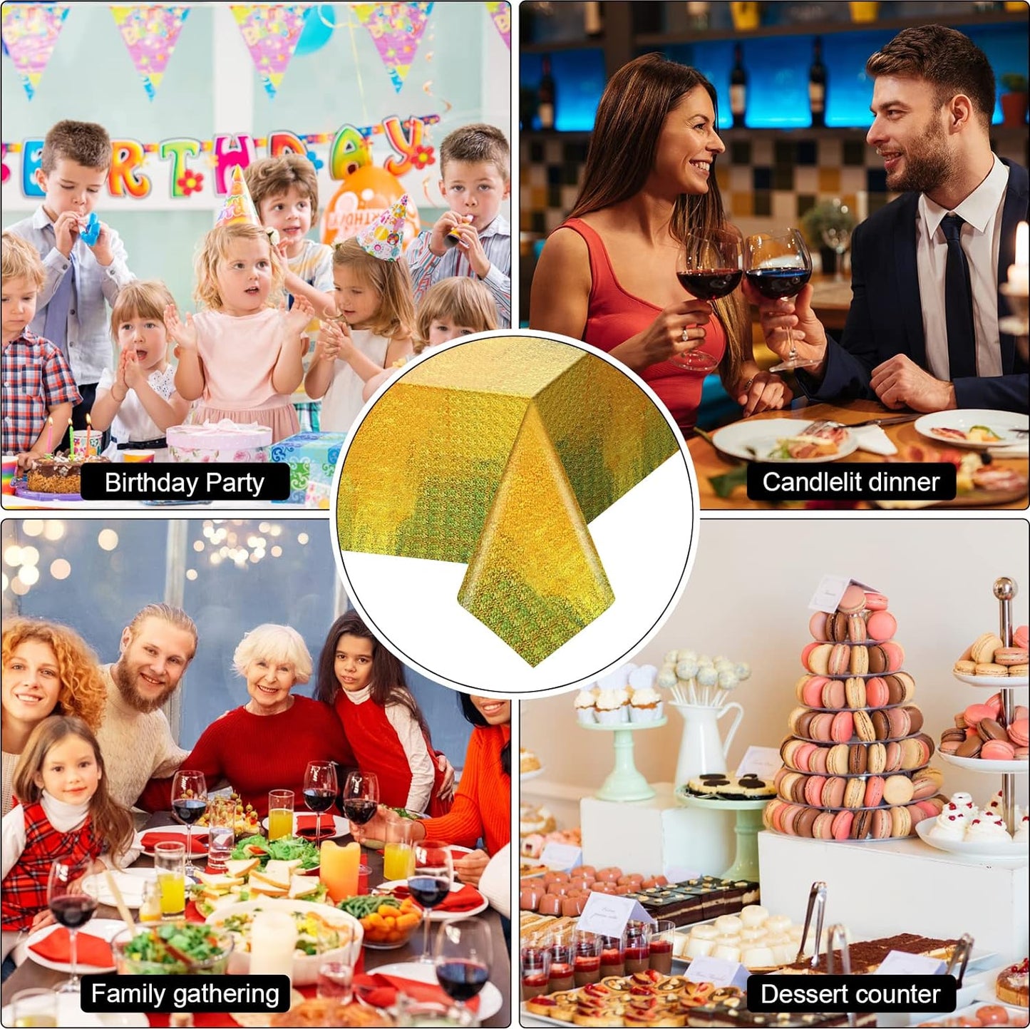 Bulk Vibrant Rainbow Disposable Tablecloth 54x108 Inches Ideal for Birthday Parties Buffets Disco and Mermaid Themed Decor Wholesale