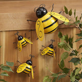 Bulk 4 Pcs Metal Wall Art 3D Iron Bumble Bee Wall Decor Sculpture for Outdoor Home Garden Decoration Wholesale