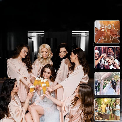 Bulk 8 Pcs Plastic Champagne Flute 6 Oz Clear Wine Glasses Wholesale