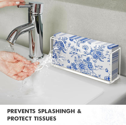 Bulk 10Pcs Acrylic Guest Towel Holder for Bathroom Clear Waterproof Splashing Vertical Napkin Holder for Kitchen Disposable Hand Towel Holder Modern Dining Table Napkin Tray for Home Hotel Office Wholesale