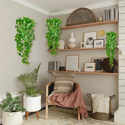 Premium 2 Pcs Artificial Ivy Hanging Vines UV Resistant Greenery Garlands Indoor Outdoor Farmhouse Decor Bookshelf Arrangements