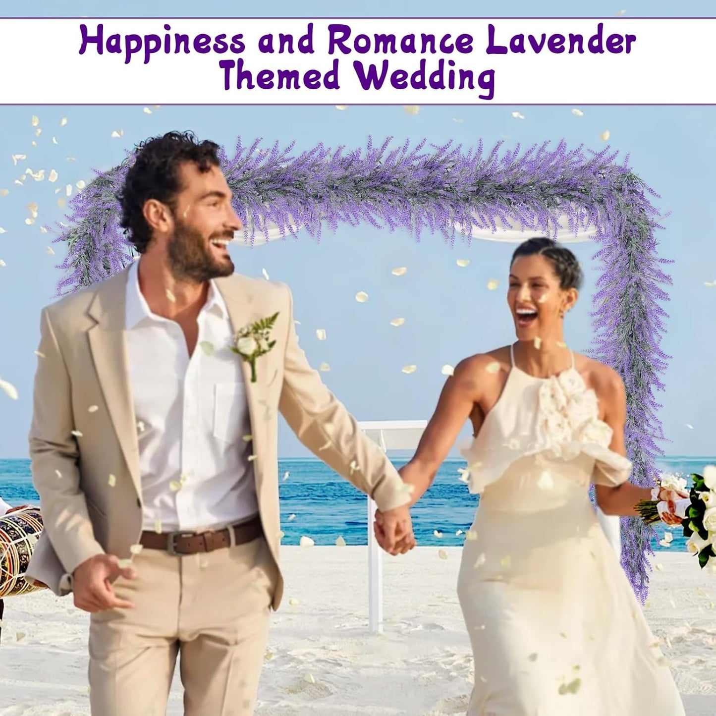 Premium 6Ft Lavender Artificial Garland High Quality Faux Flowers Wedding Arch Farmhouse Porch Mantle Indoor Outdoor Home Decor