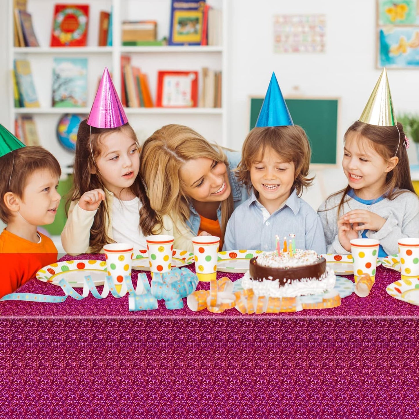 Bulk Vibrant Rainbow Disposable Tablecloth 54x108 Inches Ideal for Birthday Parties Buffets Disco and Mermaid Themed Decor Wholesale