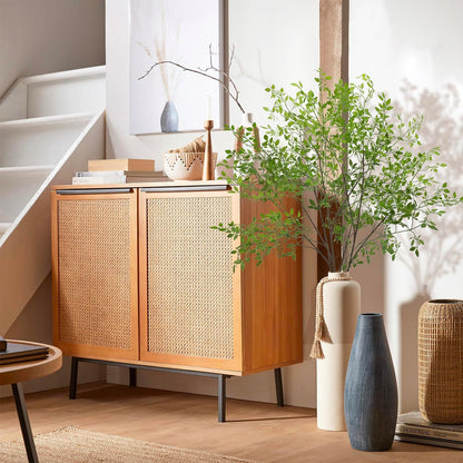 Artificial Nandina Stems, 43.3" Tall Faux Greenery Branches for Venue Styling & Event Decor