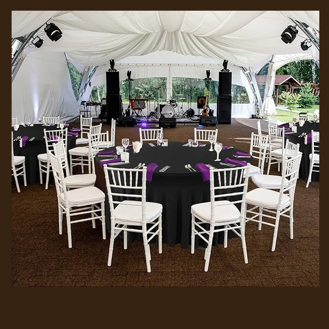 6 Pack Premium Spandex Round Tablecloths 5ft Stretch Fabric Wedding Home Banquet Décor Skirt Design All Event Table Cover