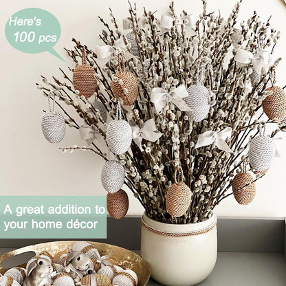 Bulk 45 Pcs 17 Inch Dried Willow Branches with White Flowers Natural Decor for Weddings Events Parties Hotels Fireplaces Yards Wholesale