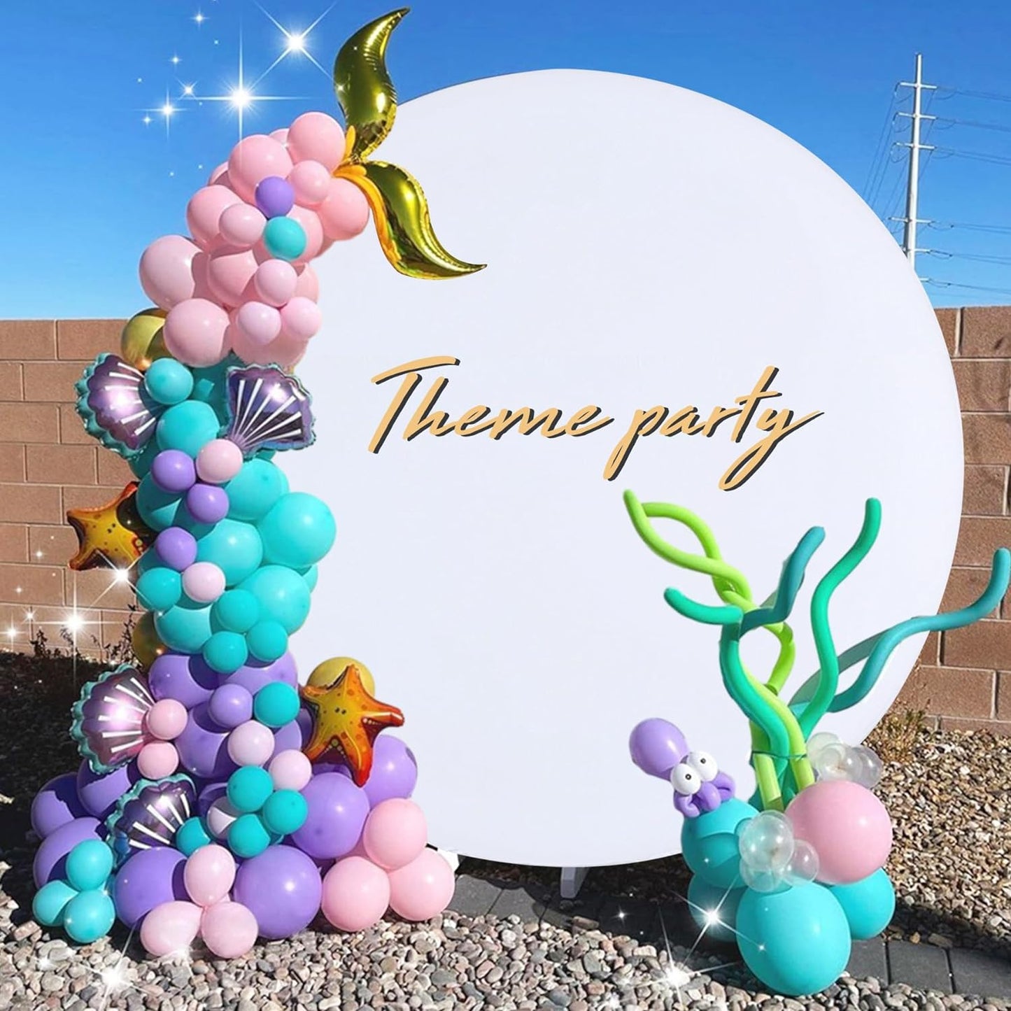 Bulk Adjustable White Round Backdrop Cover for 5 to 7.2ft Circle Arch Stand - Polyester Wedding, Birthday Party, Photography Decoration Wholesale