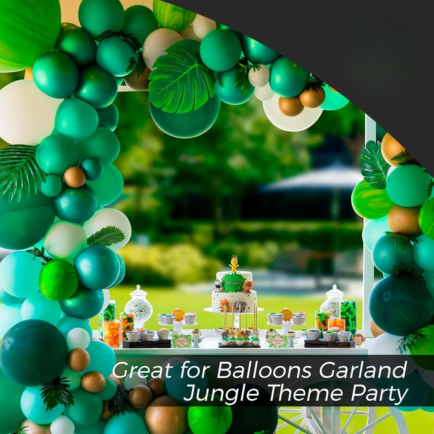 Premium 108 Count Tropical Foliage 2 Set  6 Sizes Artificial Palm Leaves with Stems Luau Safari Wedding Durable All Weather Décor