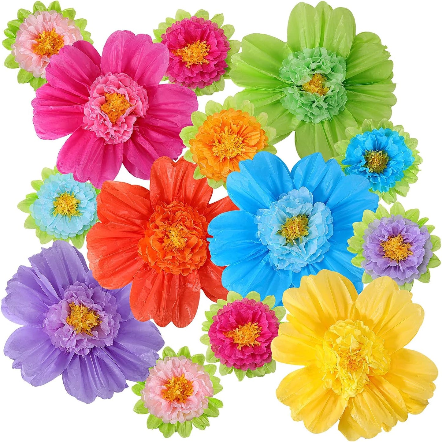 Bulk 24 Pcs Vibrant Wall Backdrop Decoration 20 Inch Paper Flowers Stunning Décor for Weddings  Birthdays Wholesale