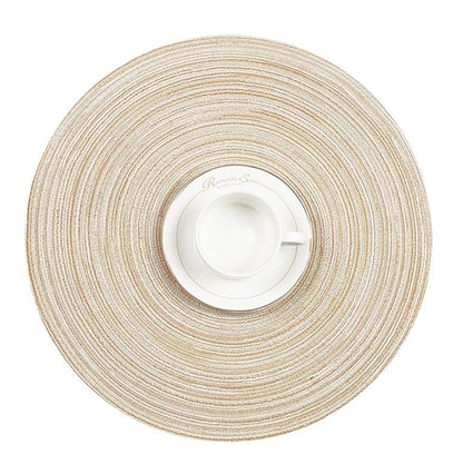 Bulk Set Of 2 Round Woven Placemats Washable Heat Insulation Table Mats Wholesale