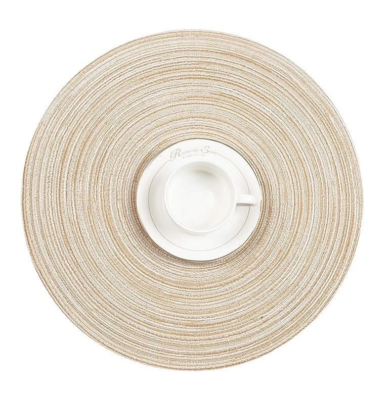 Bulk Set Of 2 Round Woven Placemats Washable Heat Insulation Table Mats Wholesale