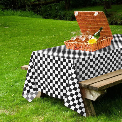 Bulk Waterproof Disposable Checkered Tablecloth 54 × 108 Inches Ideal for Outdoor Picnics Birthday Parties and Banquet Decoration Wholesale