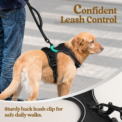 Premium No Pull Dog Harness Oxford Reflective Padding Adjustable Soft Padded Training Walking Hiking Secure Control