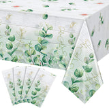 Bulk 4 Pcs Botanical Tablecloth 54 x 108 Inch Blooming Floral Design Watercolor Seasonal Holiday Cover Perfect for Baby Showers Birthdays and Easter Party Decorations Wholesale