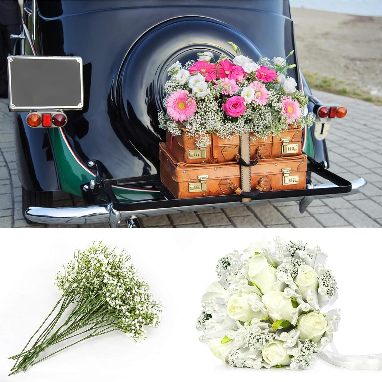Bulk 10 Pcs Artificial Baby Breath Gypsophila Premium Stems with Blooms UV Guard for Wedding Arch Florals Non-Fading Wholesale