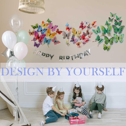 Bulk 24/48 Pcs 3D Butterfly Wall Decor Featuring Magnets, Perfect for Party Decorations Wholesale