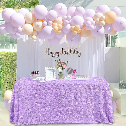 Bulk 2 Pcs Polyester Tablecloths 90x132 Inches Rosette Table Cover for Table Decor Wholesale