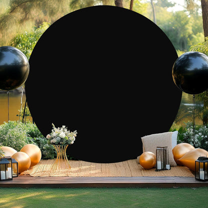 Bulk Adjustable White Round Backdrop Cover for 5 to 7.2ft Circle Arch Stand - Polyester Wedding, Birthday Party, Photography Decoration Wholesale