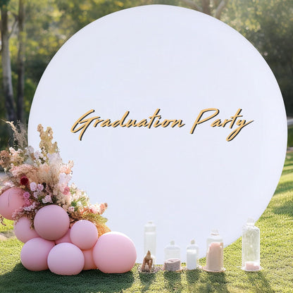Bulk Adjustable White Round Backdrop Cover for 5 to 7.2ft Circle Arch Stand - Polyester Wedding, Birthday Party, Photography Decoration Wholesale