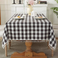 Bulk St. Patrick's Day Checkered Tablecloth Washable Buffalo Plaid with Tassel Suitable for Kitchen and Dining Room Decor Wholesale