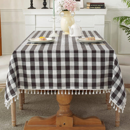 Bulk St. Patrick's Day Checkered Tablecloth Washable Buffalo Plaid with Tassel Suitable for Kitchen and Dining Room Decor Wholesale