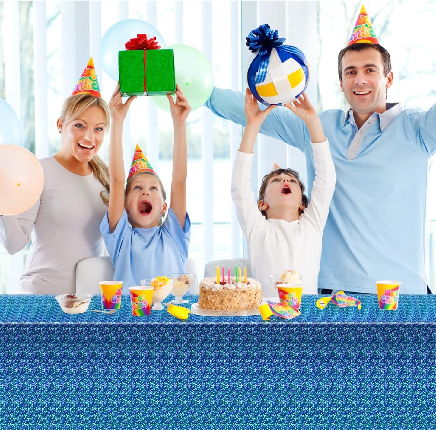 Bulk Vibrant Rainbow Disposable Tablecloth 54x108 Inches Ideal for Birthday Parties Buffets Disco and Mermaid Themed Decor Wholesale