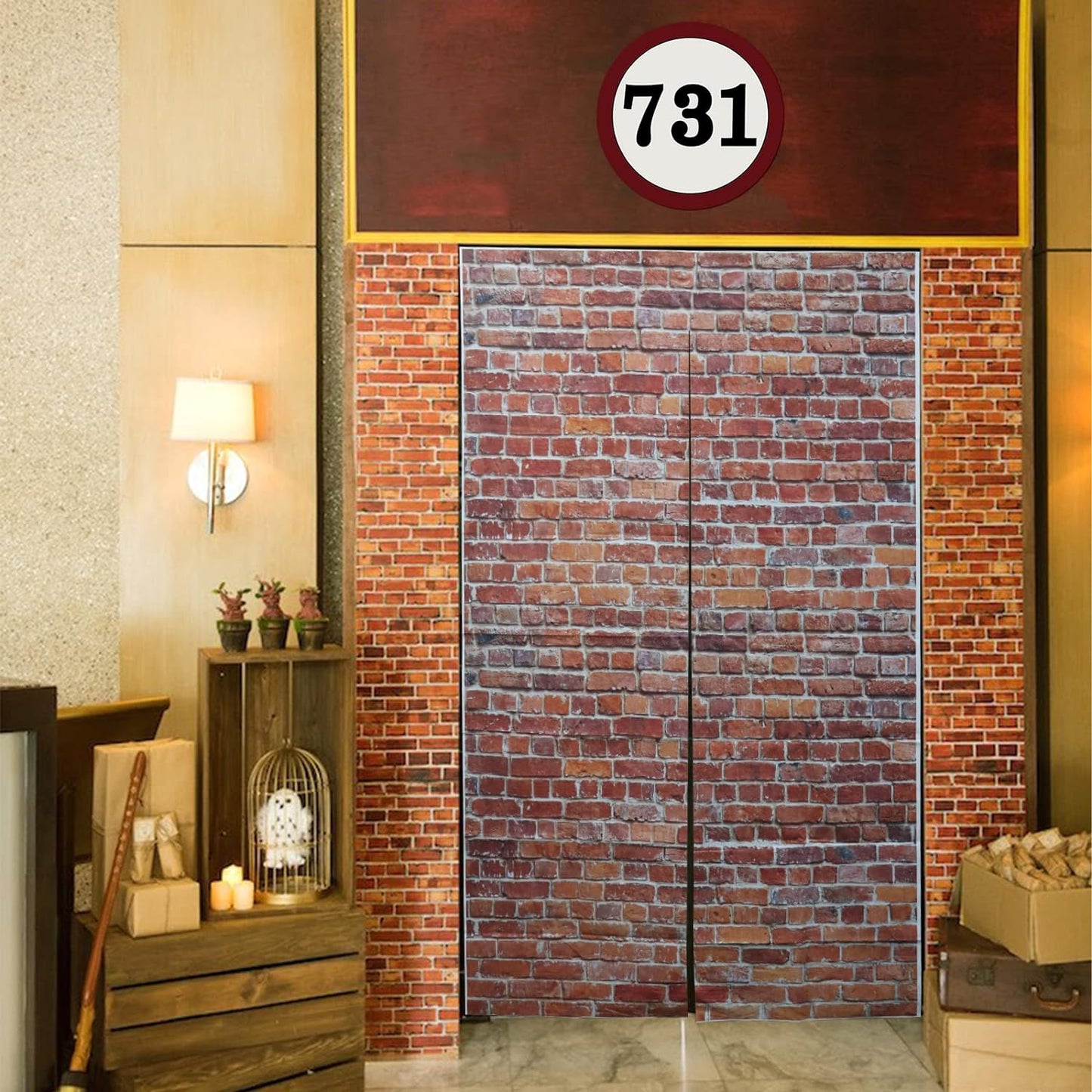Bulk 78.7"x 49.2" Inches Classic Red Brick Wall Decor Christmas & Halloween Holiday Decoration Wholesale