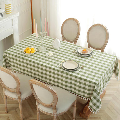 Bulk St. Patrick's Day Checkered Tablecloth Washable Buffalo Plaid with Tassel Suitable for Kitchen and Dining Room Decor Wholesale