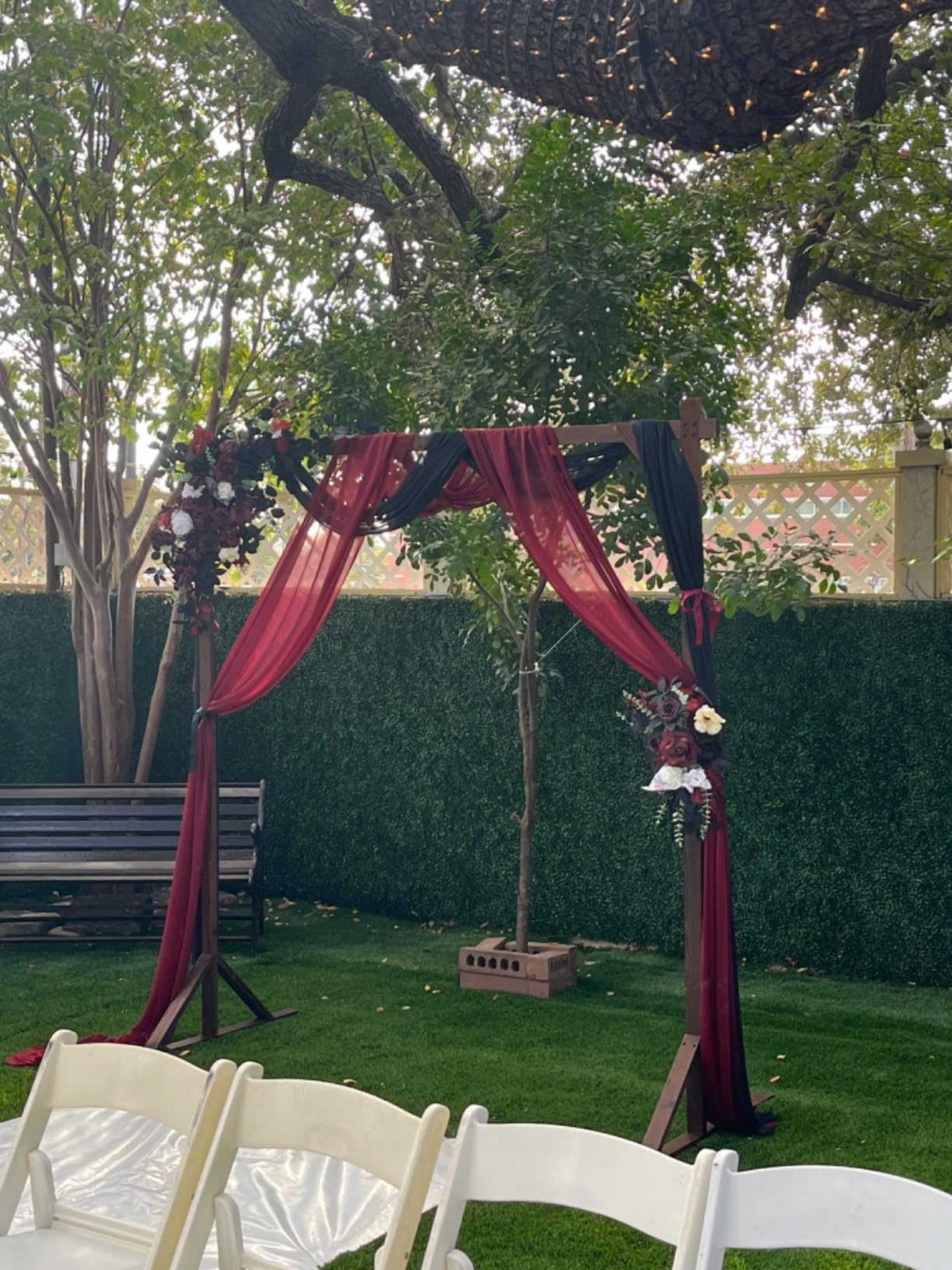 Bulk Black And Red Artificial Flowers 2025 Wedding Arch Drapes Roses Backdrop Gothic Ceremony Reception Outdoor Decor Wholesale