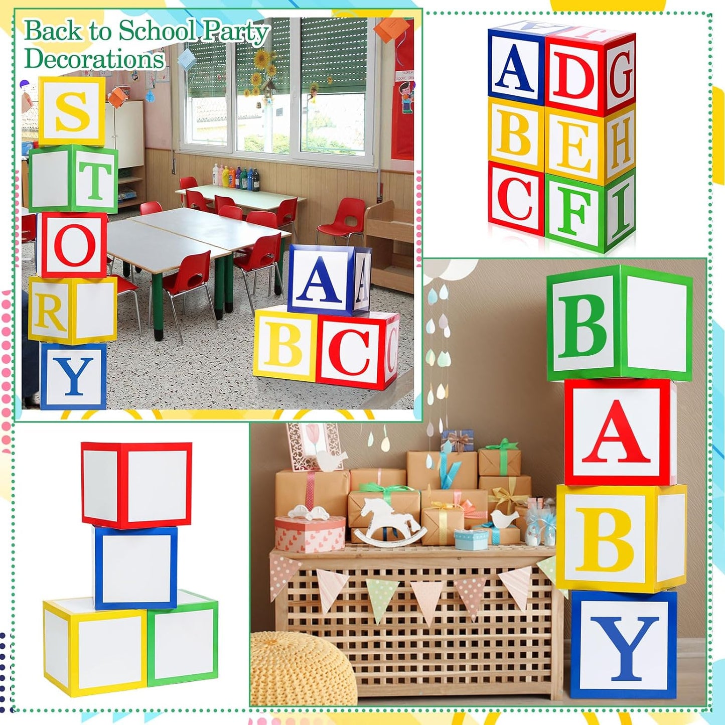 Bulk ABC Alphabet 123 Balloon Box 30x30 Inch School Party Decorations Graduation Birthday and Baby Shower Decor Wholesale