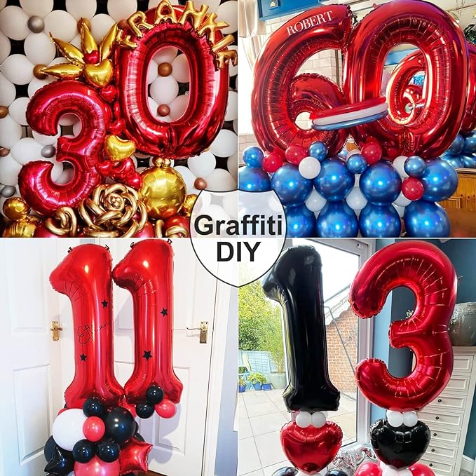 Bulk 32 Inch Foil Number Balloon for Birthday Party Decoration Graduation Celebration Holiday Accessory Decor Wholesale