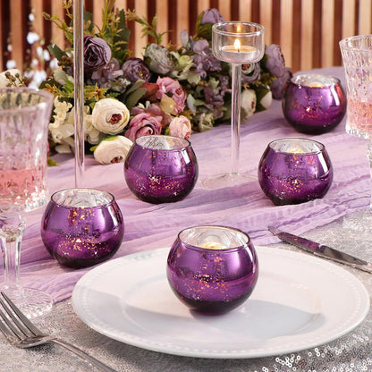 Bulk 12 Pcs Shine Bright Electroplated Glass Candle Holders for Weddings Parties Holidays Gifts and Bridal Showers Wholesale
