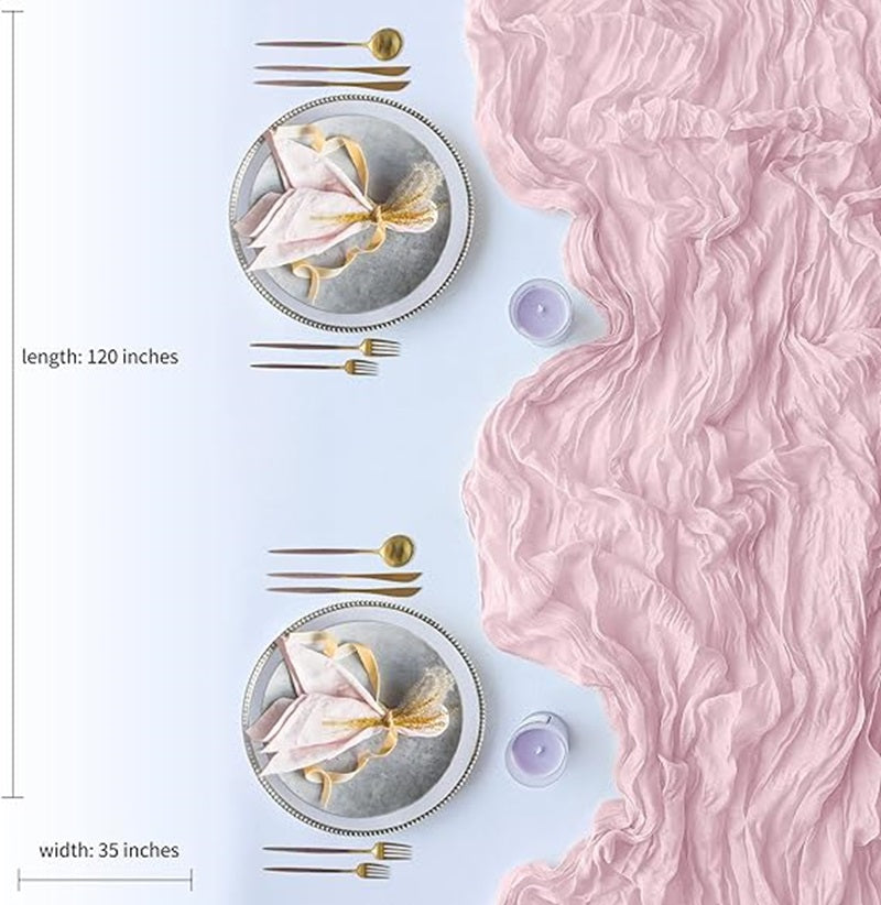 Bulk 2 Pack 27.5"X118" Boho Table Runner for Wedding Bridal Baby Shower Engagement Party Valentine's Day Decor Wholesale