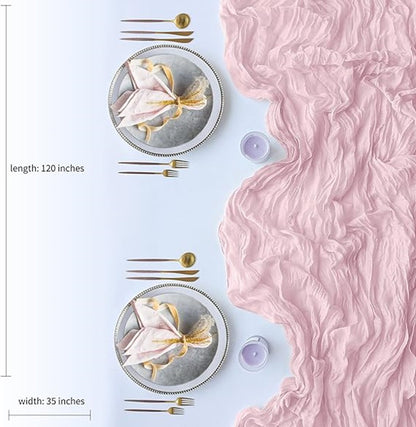 Bulk 2 Pack 27.5"X118" Boho Table Runner for Wedding Bridal Baby Shower Engagement Party Valentine's Day Decor Wholesale