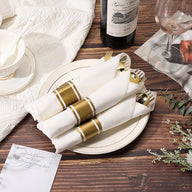 Bulk 10 Packs Pre-Rolled Plastic Disposable Cutlery Set 10 Forks 10 Spoons 10 Knives 10 Napkins Disposable Tableware Wholesale