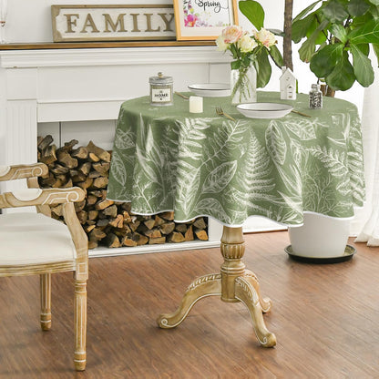 Bulk Spring Fern Tablecloth 60×84 Inch Rectangular Green Plants Washable Cover for Party Picnic Decor Wholesale